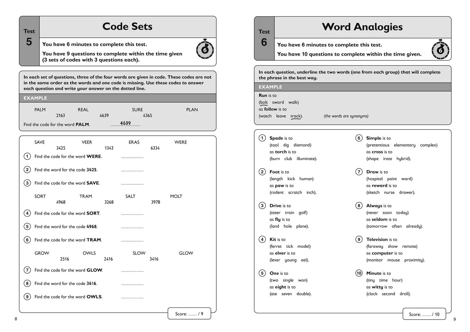 Collins 11+ Practice - 11+ Verbal Reasoning Quick Practice Tests Age 10-11 (Year 6) Book 3: For the 2026 GL Assessment Tests - Image 3